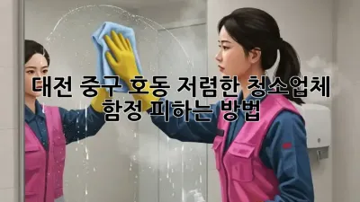 대전 중구 호동 저렴한 청소업체, 함정 피하는 방법!